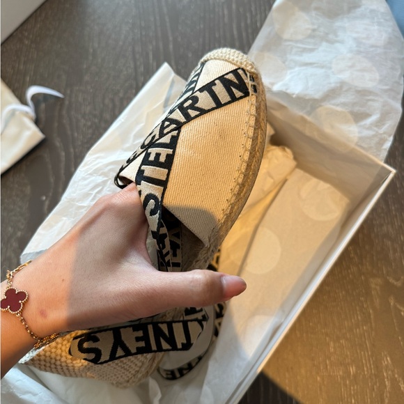 Stella McCartney Gaia Logo Ankle Wrap Espadrille Flats - Picture 7 of 8